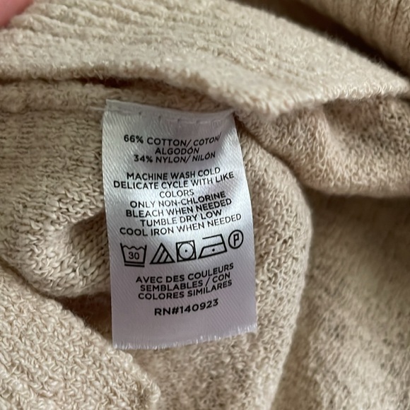 NWT Loft Drop Shoulder Henley Sweater in Almondine, XXSP - Picture 3 of 3